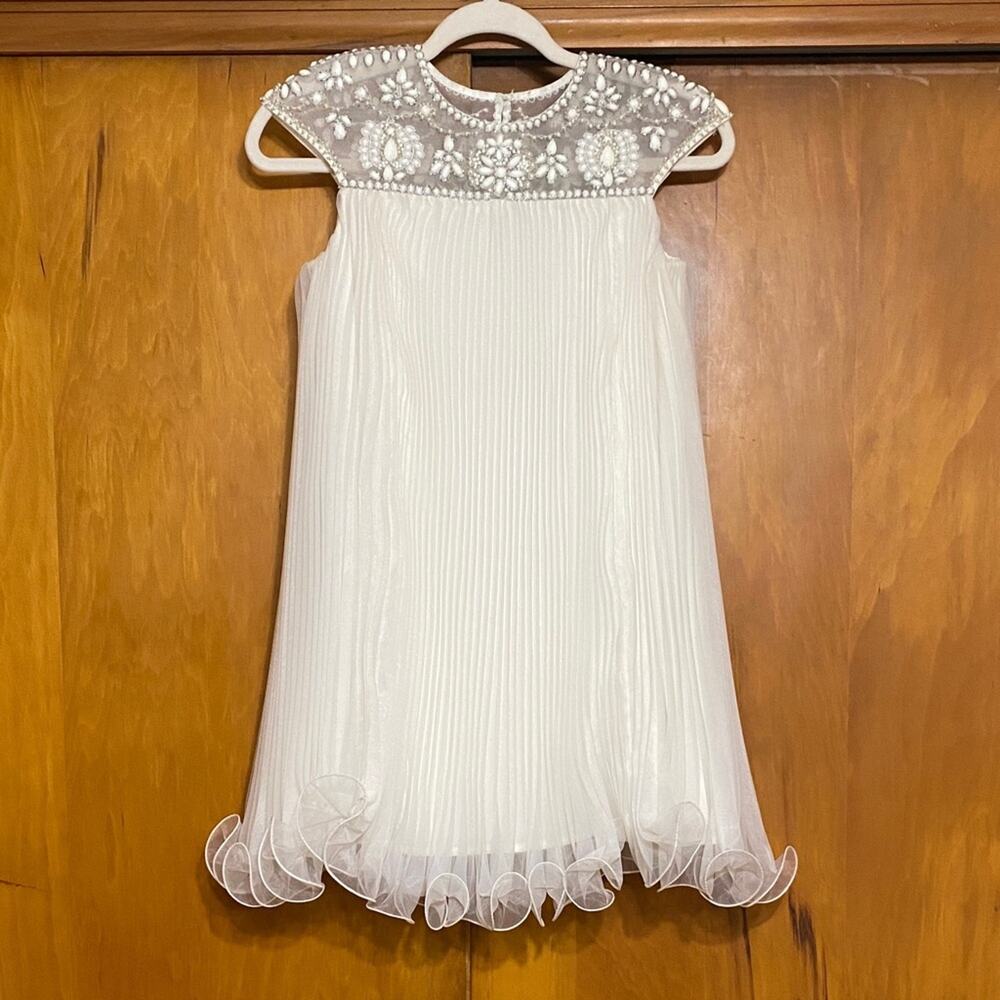 NWT Marchesa x Target Ivory Dress Embellished Neckline Pleats Flower Girl